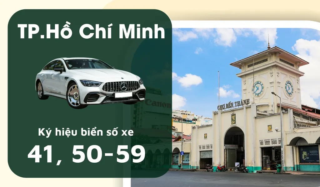 Ký hiệu biển số xe TPHCM là 41, từ 50 - 59