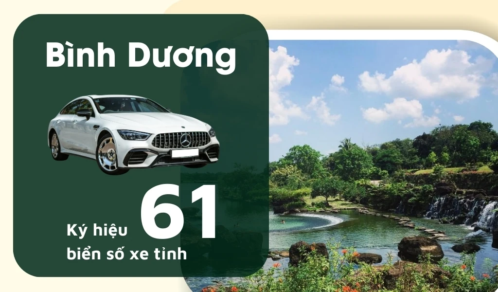 Ký hiệu biển số xe Bình Dương là 61