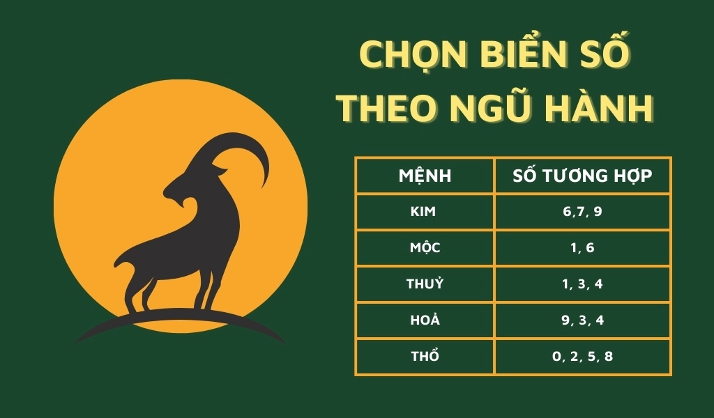 Chọn biển số xe cho người tuổi Mùi theo Ngũ hành