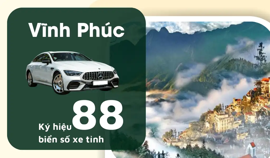 Ký hiệu biển số xe Vĩnh Phúc là 88