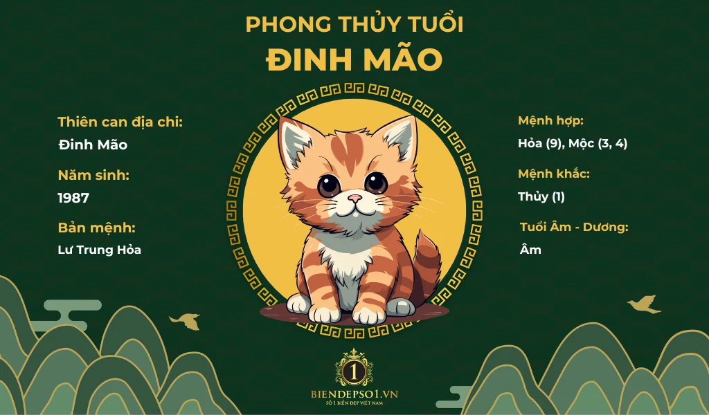 Phong thủy của người sinh năm Đinh Mão 1987