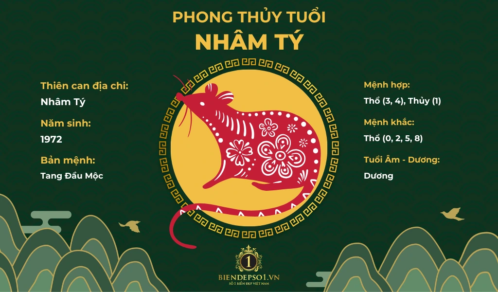 Phong thủy người tuổi Nhâm Tý 1972