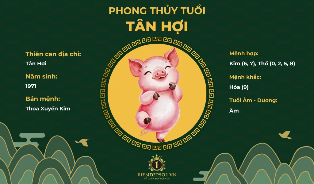 Phong thủy người tuổi Tân Hợi 1971