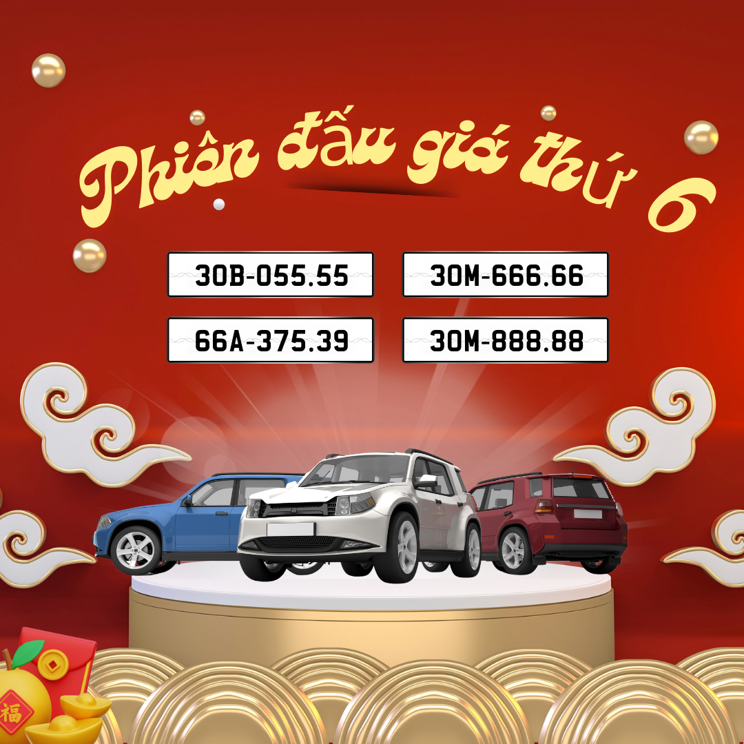 Phiên đấu giá biển số xe ô tô lần thứ 6.