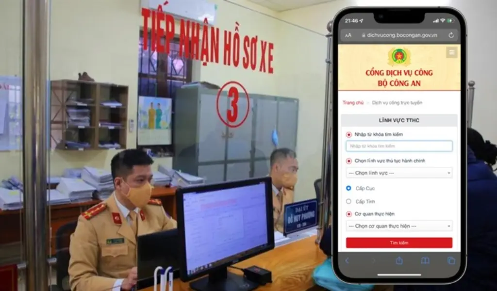Chủ xe có thể thanh toán tại quầy trực tiếp hoặc chuyển khoản trên Cổng Dịch vụ công.