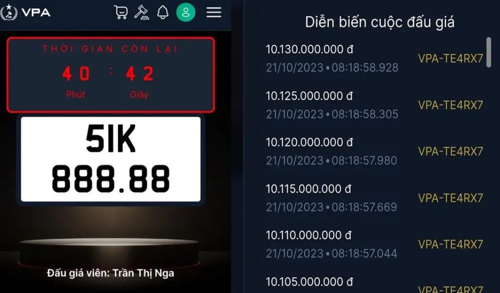Hiện biển số 51K-888.88 đã được định danh thành công và không thể thực hiện chuyển nhượng theo quy định pháp luật.