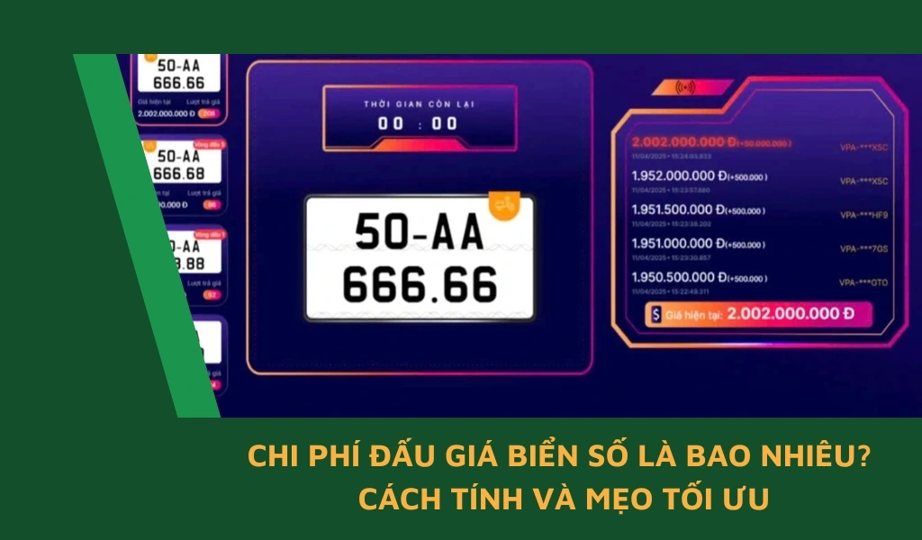 Phí đấu giá biển số là khoản chi phí người đăng ký phải nộp để đủ điều kiện tham gia.