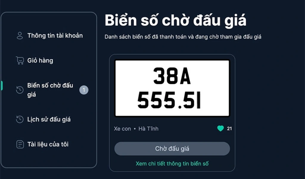 Trường hợp chiến thắng, người trúng đấu giá phải nộp đầy đủ trong vòng 30 ngày.