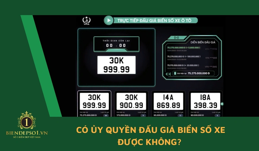 Có ủy quyền đấu giá biển số xe được không?
