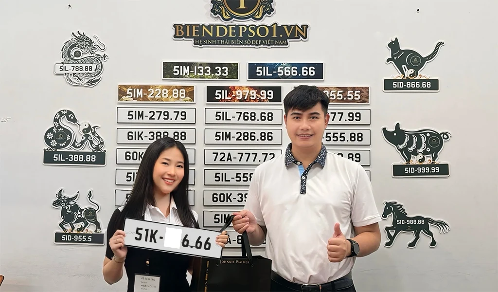 Chị Hằng (TP.HCM) đấu thành công 51K-xx6.66 sau khi sử dụng dịch vụ đấu giá hộ Biendepso1