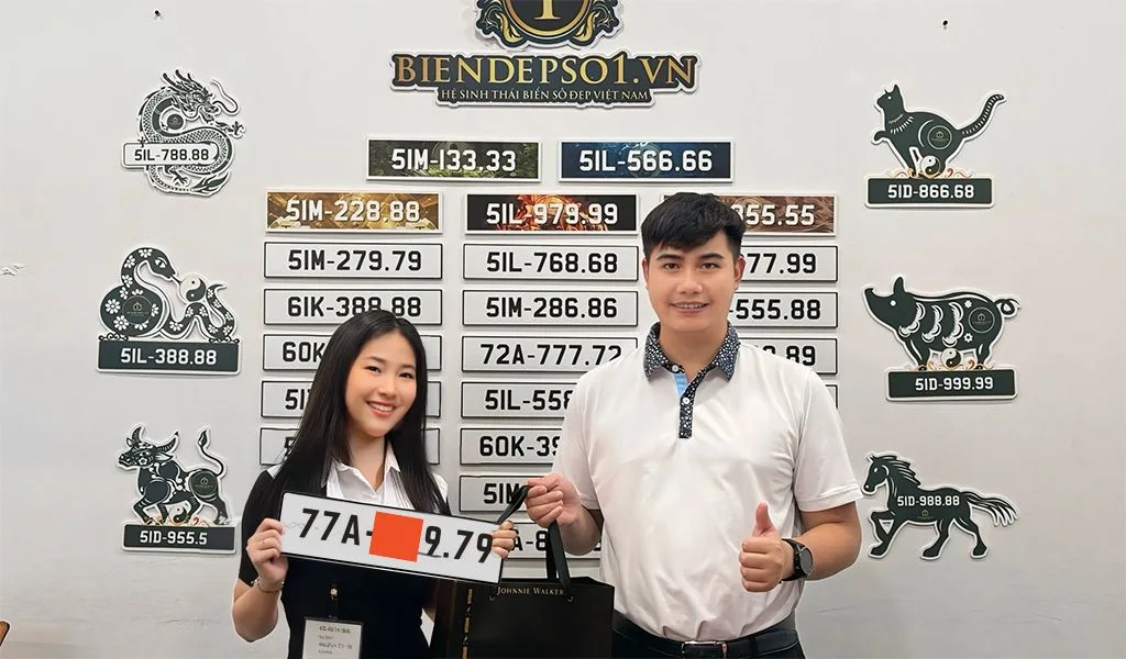 Chị Trang (Bình Định) được Biendepso1 hỗ trợ đấu giá thành công biển 77A-xx9.79 với mức chênh lệch lớn so với kết quả đấu lần 1.