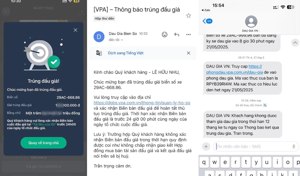 Tỷ lệ trúng đấu giá biển số xe là yếu tố đầu tiên quyết định chất lượng dịch vụ